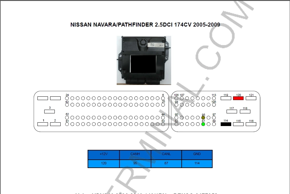E52EU4E T2J25X30A 23710 5X30A MB275700-3590 DENSO Nissan Navara 2012y 2,5D 140kW MTgearbox FULL.rar